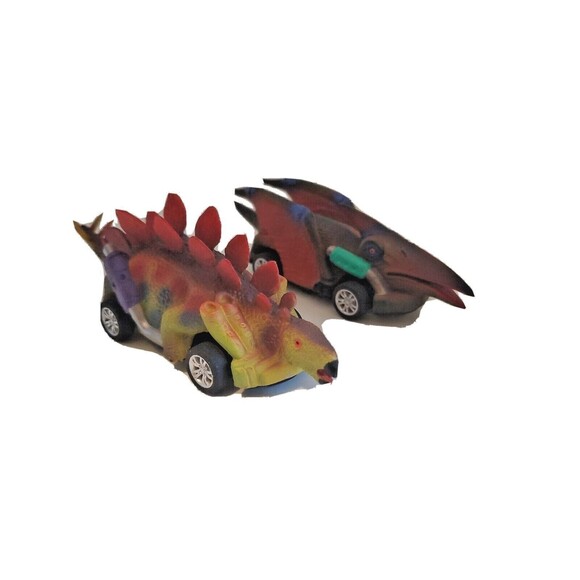 Pull Back Action Car Prehistoric Dinosaur Toys Bundle  Heprise  Plasticn - Picture 1 of 13
